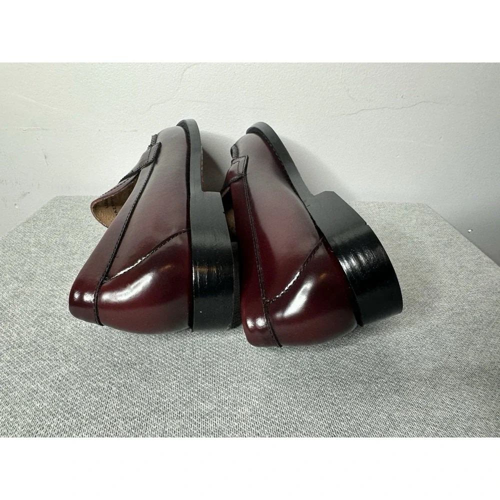 New G.H. Bass Logan Weejuns Loafers Men 7.5 D Leather Slip On Cherry Red Shoes